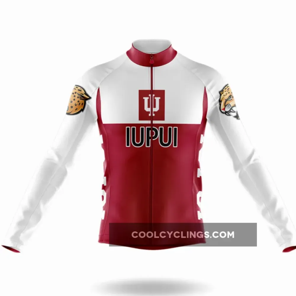 Indiana University–Purdue University Indianapolis Long Sleeve Cycling Jersey Ver.2 IU Pride Red/White/Gold
