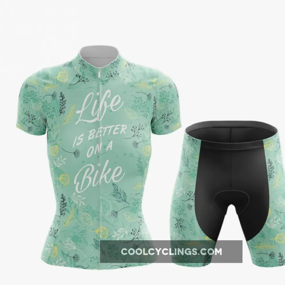 Life Is Better On A Bike Cycling Kit Mint/Green/Black