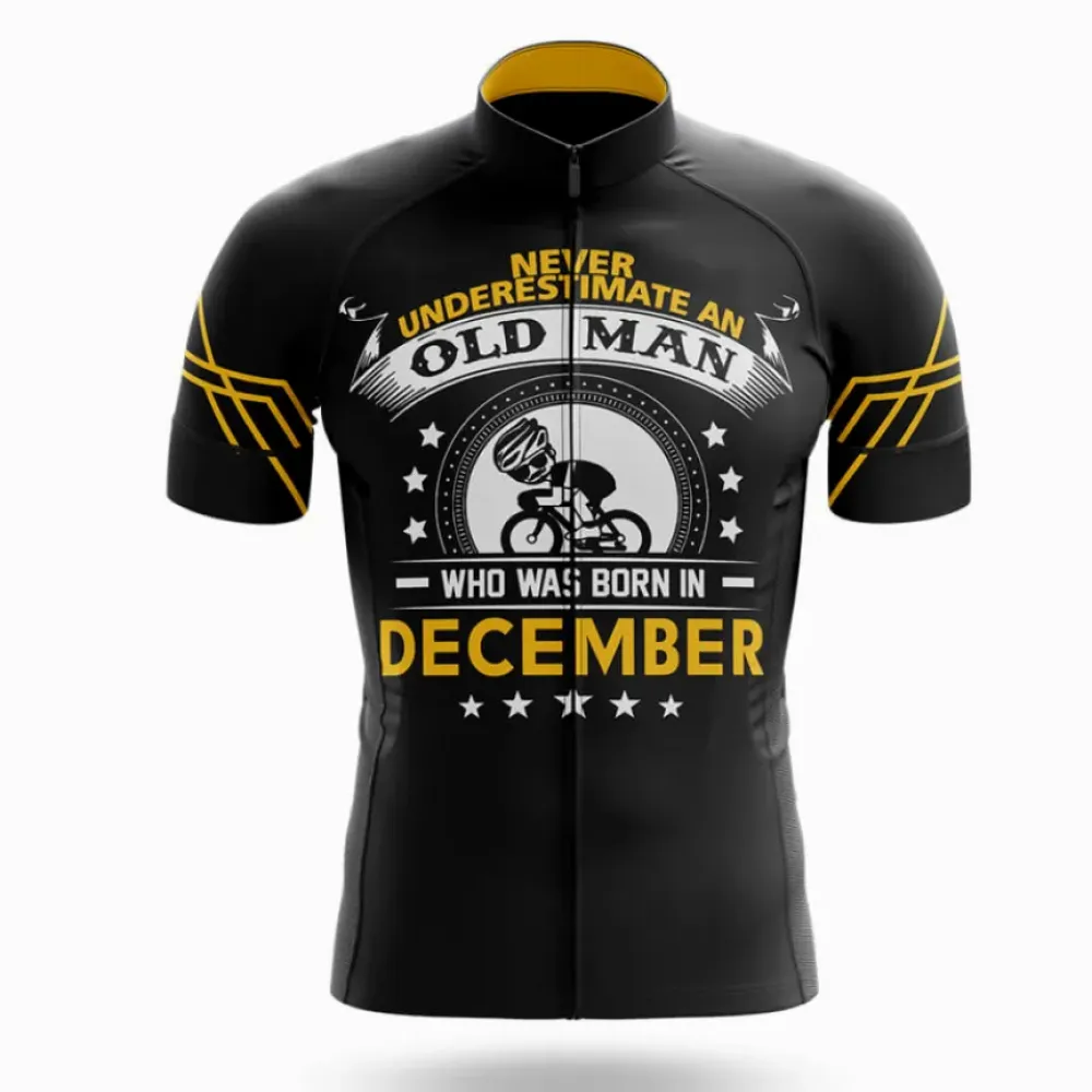 December Cycling Jersey Old Man Black/Yellow/Grey