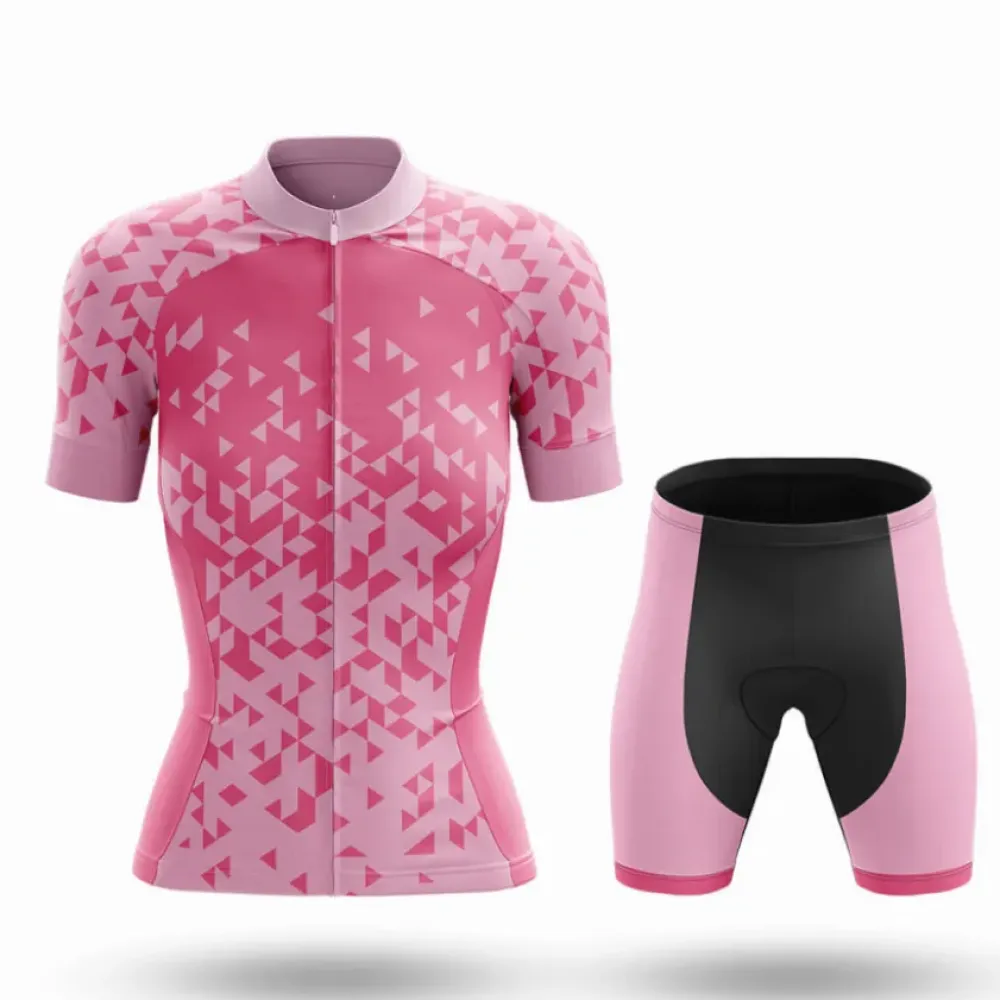 Women's Cycling Kit Pinky Pink/Black/Purple