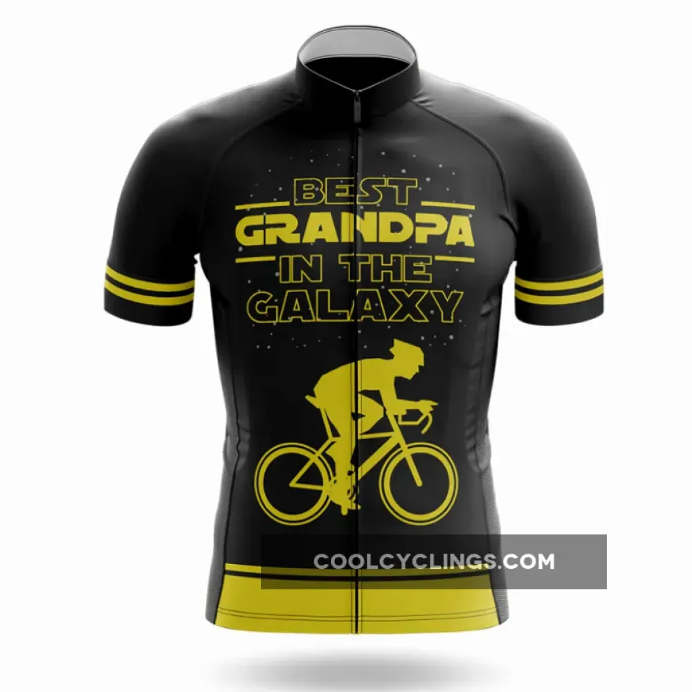 Best Grandpa Cycling Jersey Black/Yellow/Grey