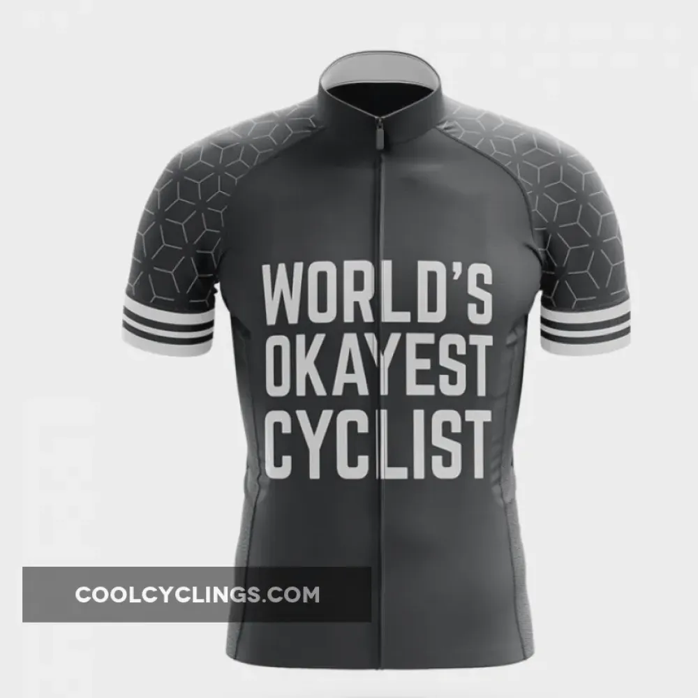 Cycling Jersey World's Okayest Cyclist Black/Gray/White
