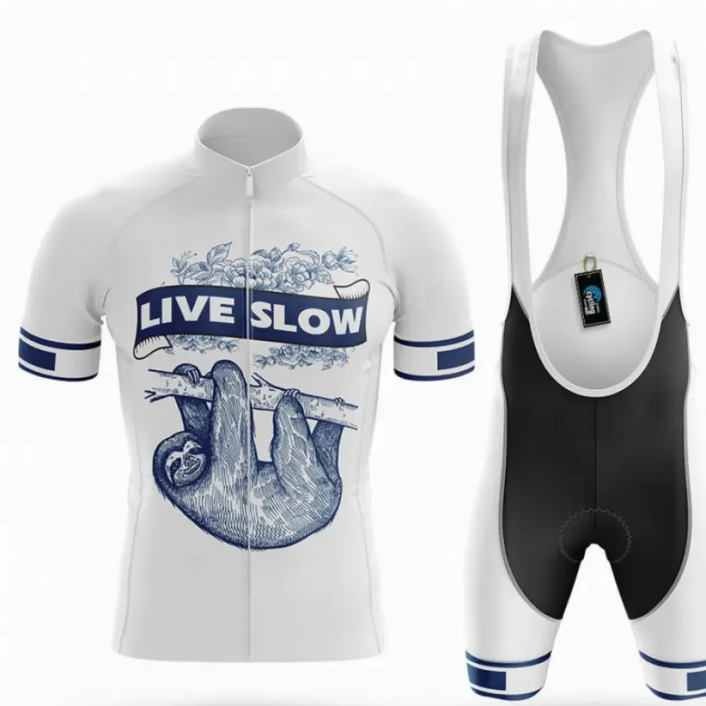 Cycling Kit Live Slow White/Black/Dark Blue