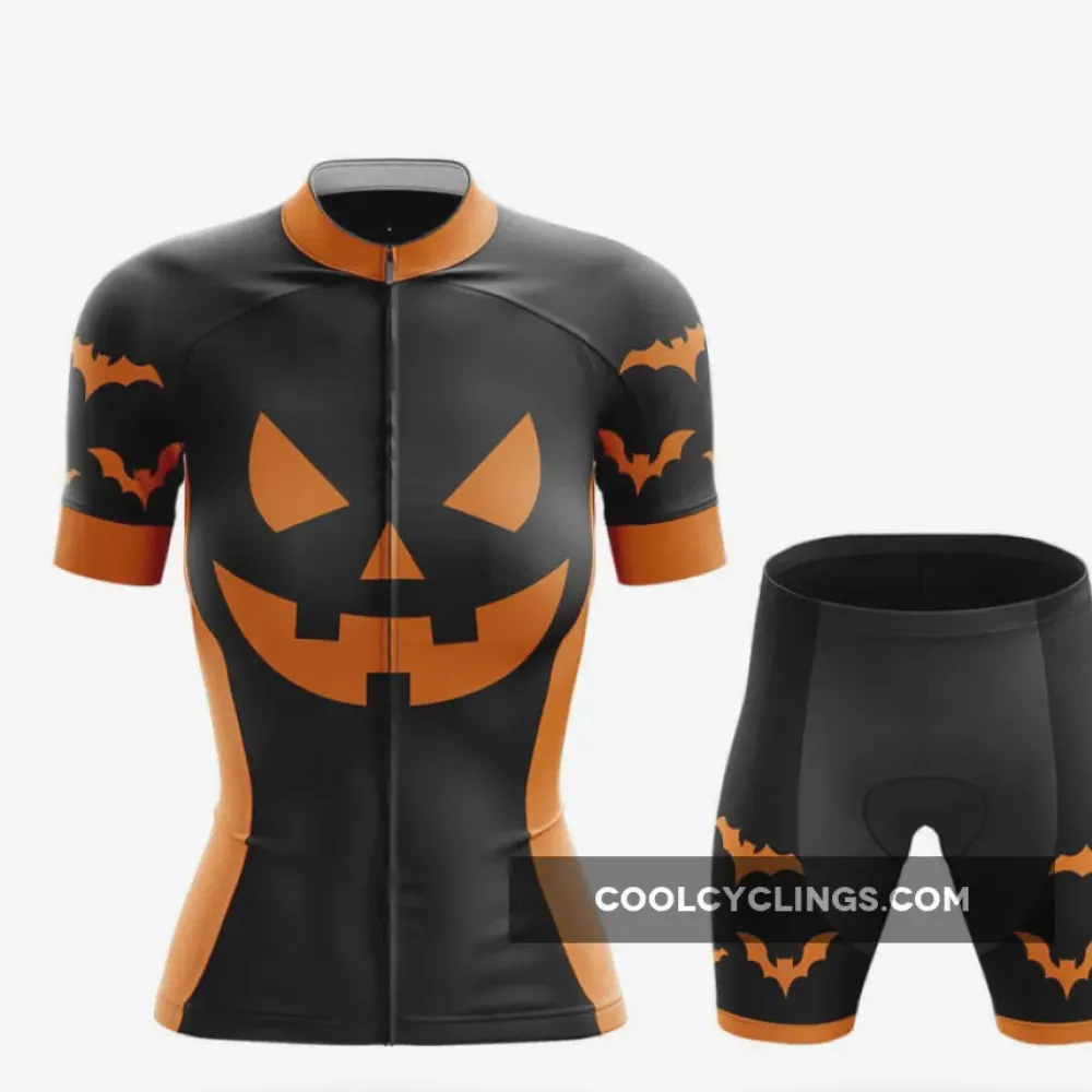 Women's Cycling Kit Pumpkin Face Black/Orange/Grey