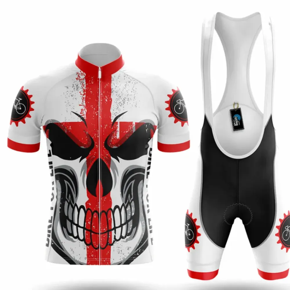 Cycling Kit Skull Cross White/Red/Black