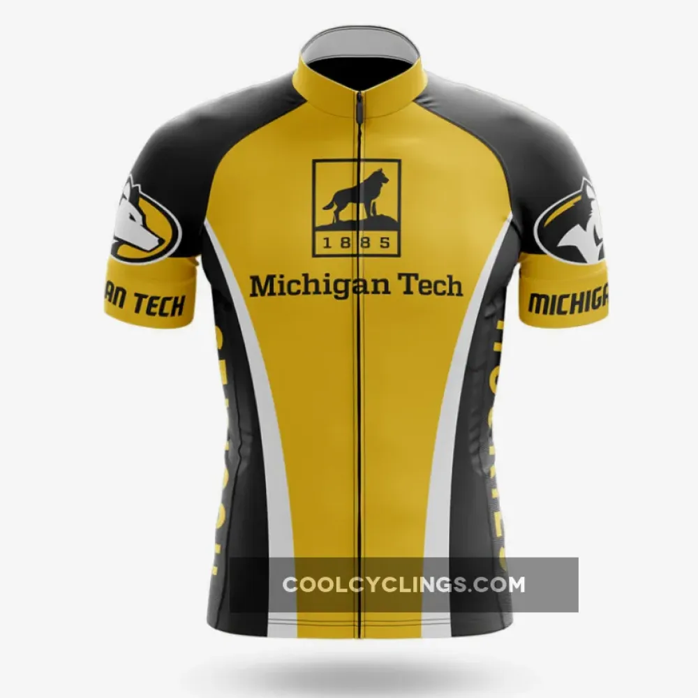Michigan Tech Cycling Jersey Wolf Pride Yellow/Black/Grey