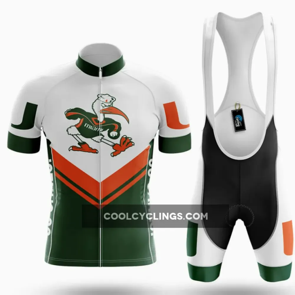 Miami Hurricanes Cycling Kit Full Set Green/White/Orange