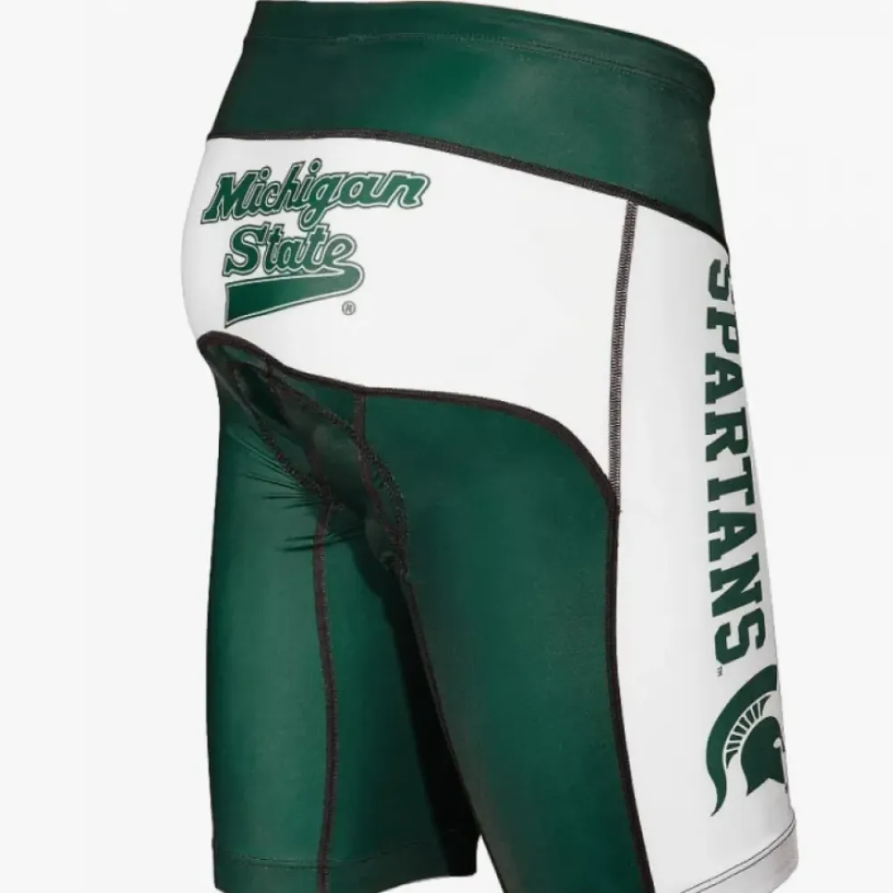 Michigan State Premier Cycling Shorts Green/White