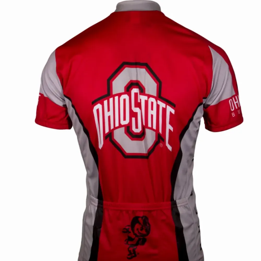 Adrenaline Ohio State University Men's Official Team Cycling Jersey/Red/Grey