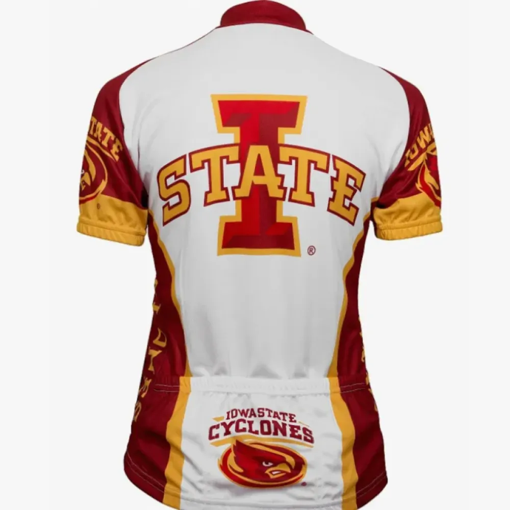 Adrenaline Promotions Iowa State Womens Cycling Jersey White/Burgundy/Gold