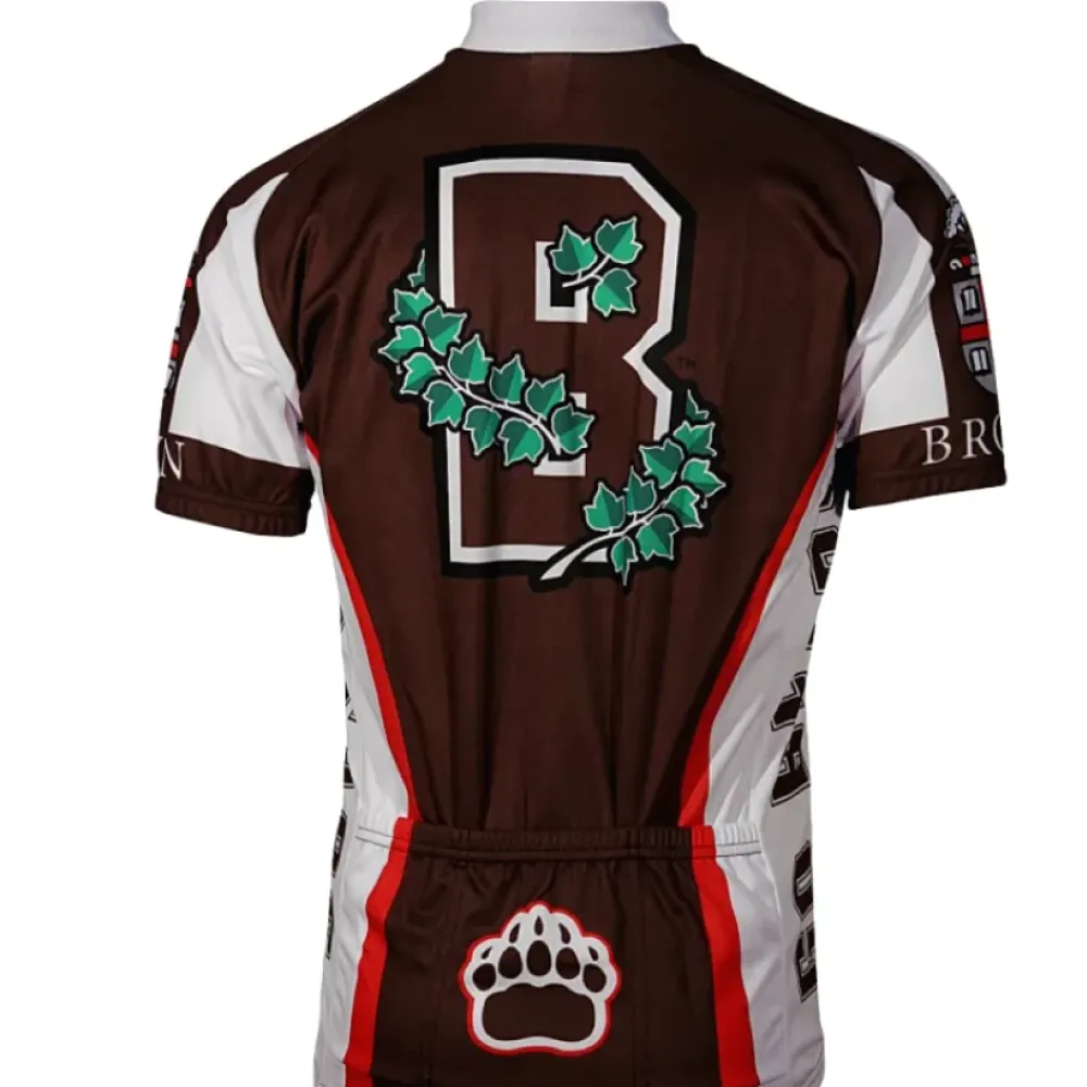 Brown University Cycling Jersey - Official Team Gear Men's Brown/White/Red