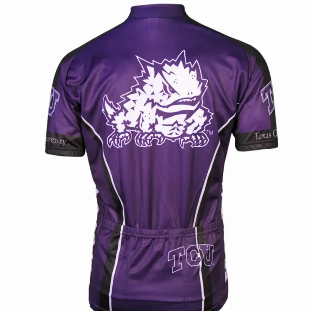 Adrenaline Pro Texas Christian University TCU Horned Frogs Cycling Jersey/Purple/White