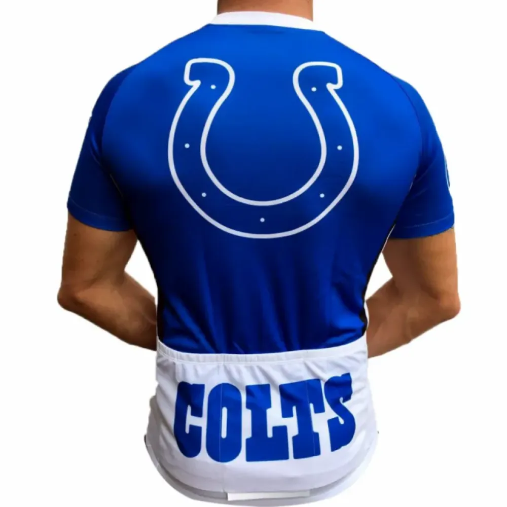 NFL Indianapolis Colts Short Sleeve Cycling Jersey Blue/White