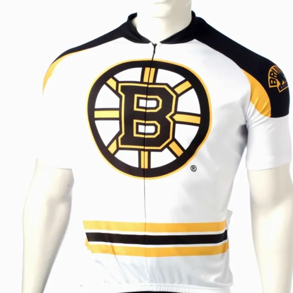 Boston Bruins Cycling Jersey Bib Shorts Arm Warmers White/Black/Gold