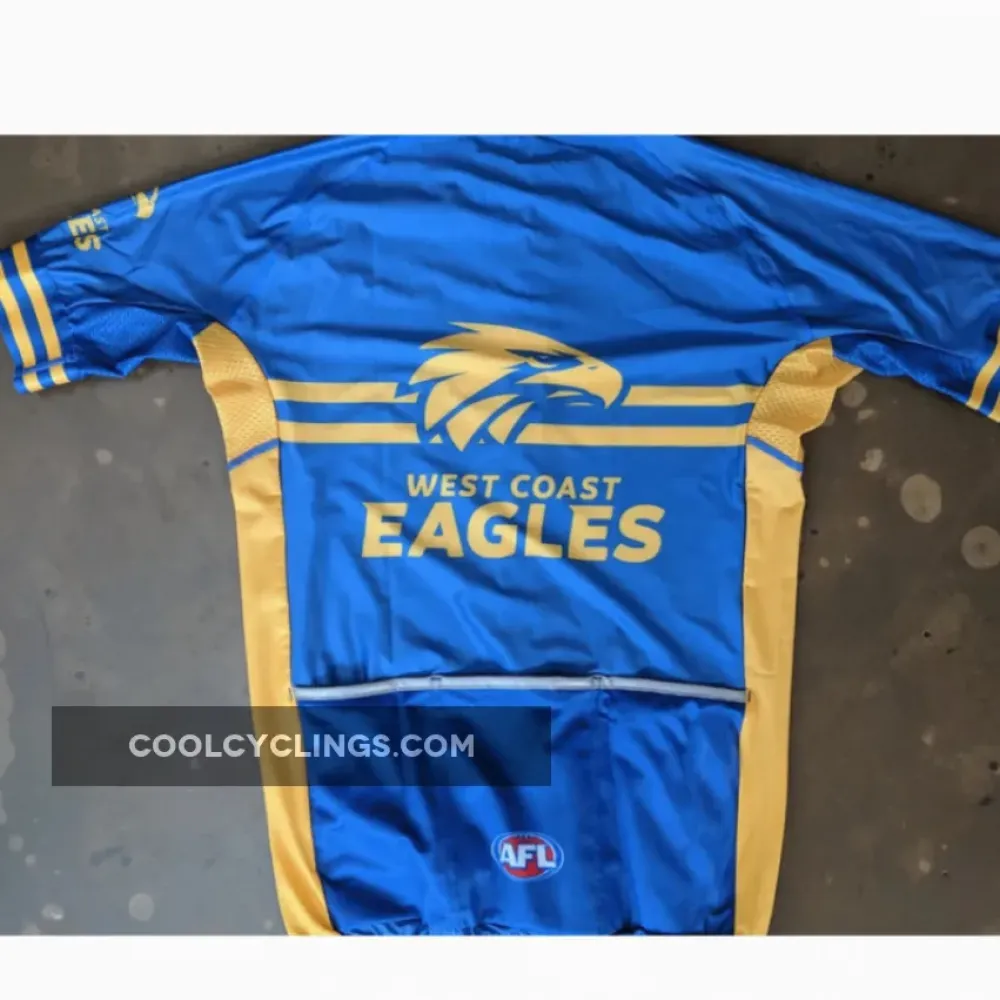 West Coast Eagles Bike Clothing Short Sleeve Cycling Jerseys Blue/Gold