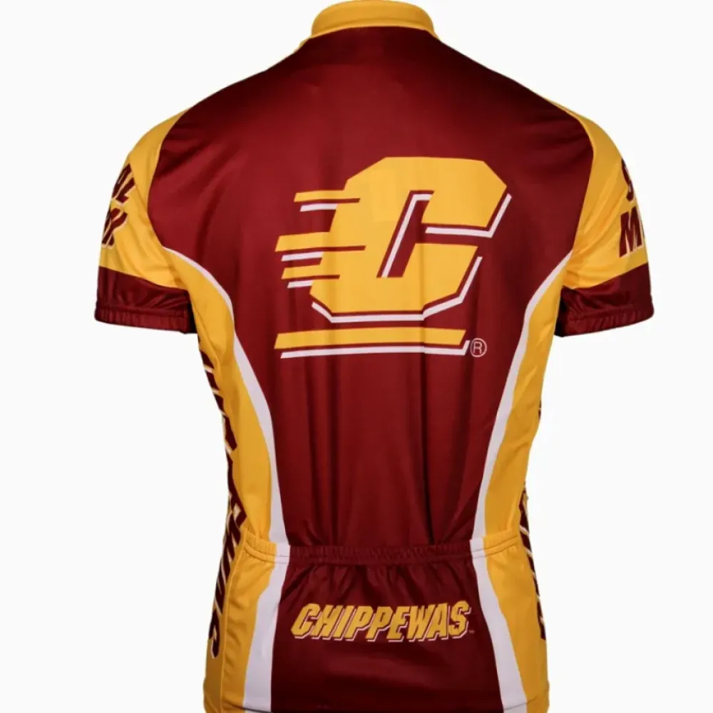 Shimano Central Michigan Cycling Jersey Burgundy/Gold/White