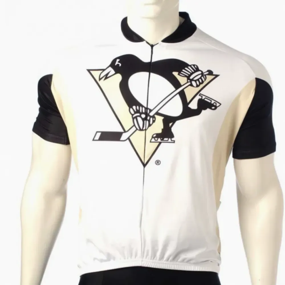 Pittsburgh Penguins Cycling Jersey Bib Shorts Arm Warmers White/Black