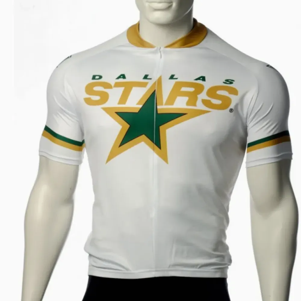 Dallas Stars Cycling Jersey Bib Shorts Arm Warmers White/Gold/Black