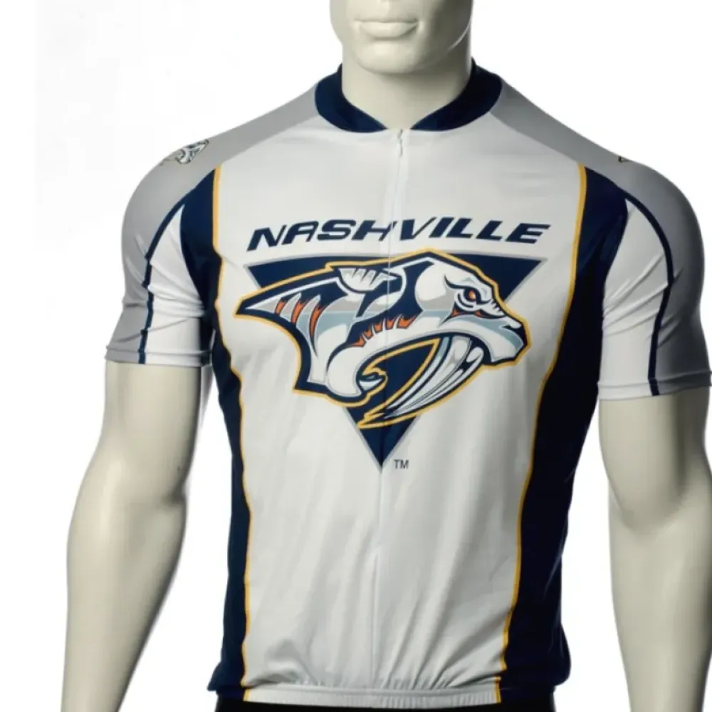 NHL Nashville Predators Cycling Jersey Bib Shorts Arm Warmers White/Black/Gold