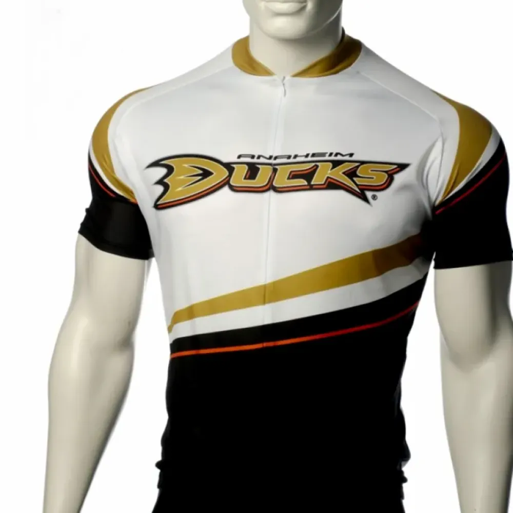 Anaheim Ducks Cycling Jersey Bib Shorts Arm Warmers White/Gold/Black