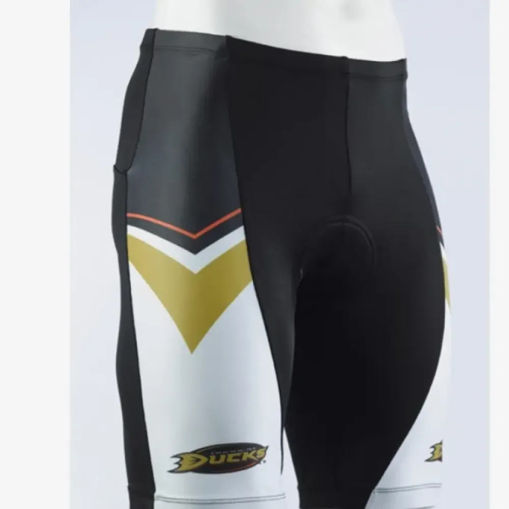 Anaheim Ducks Cycling Jersey Bib Shorts Arm Warmers White/Gold/Black