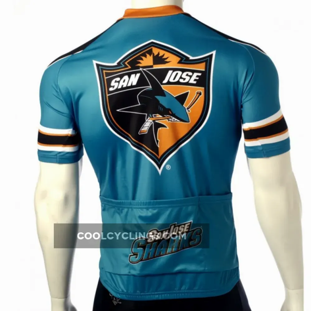 San Jose Sharks Cycling Jersey Bib Shorts Arm Warmers Teal/Black/Orange