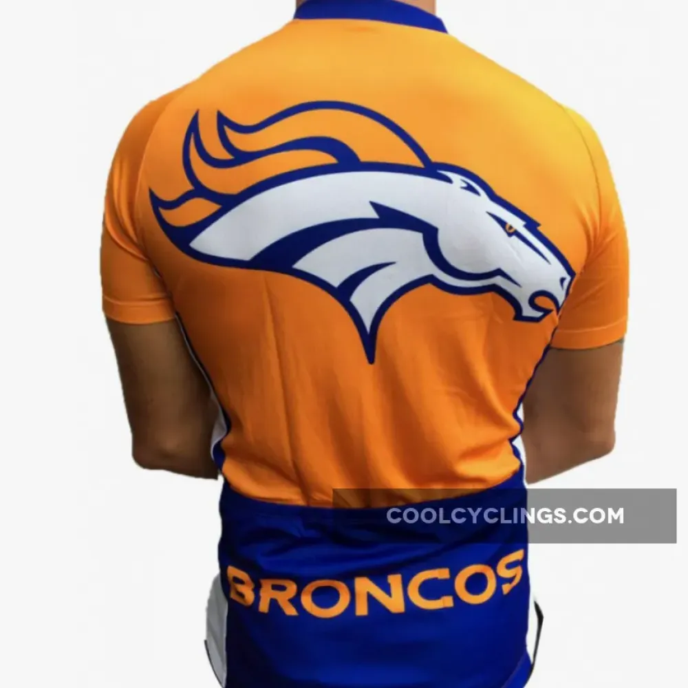 NFL Denver Broncos Short Sleeve Cycling Jersey/Orange/Blue/White