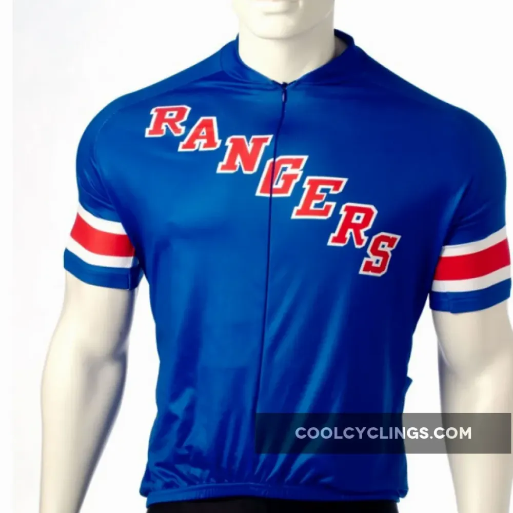New York Rangers Cycling Jersey Bib Shorts Arm Warmers Blue/Red/White