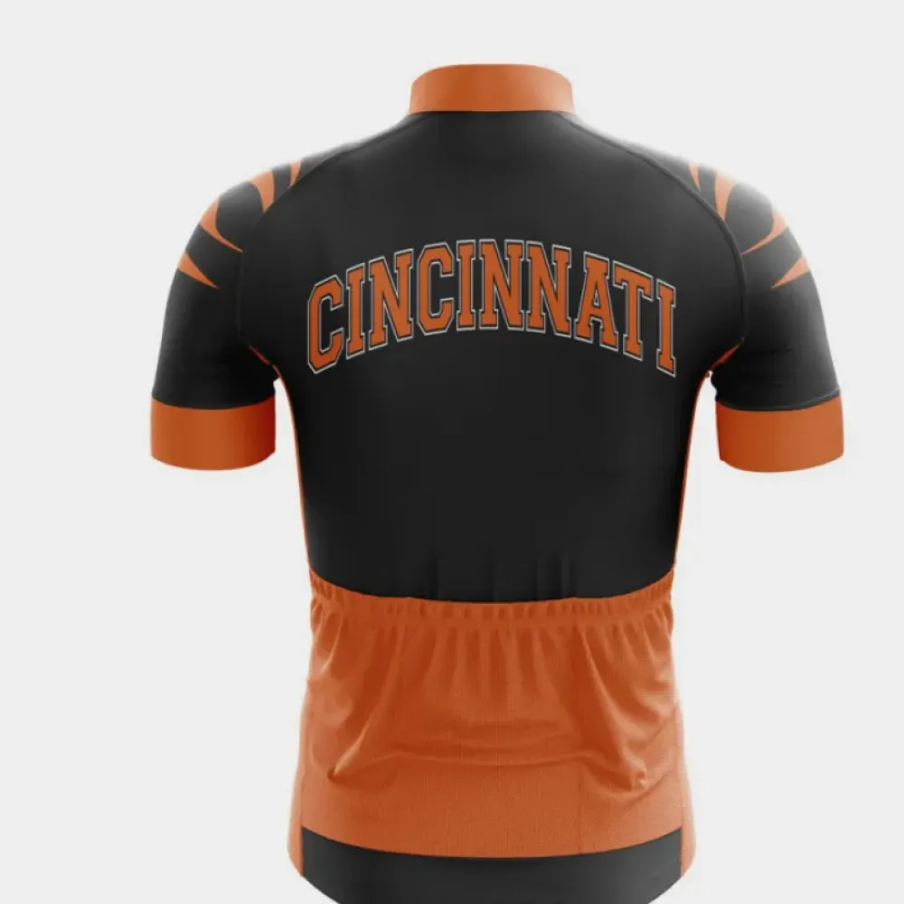 Cincinnati Football Cycling Jersey - Short Sleeve/Black/Orange