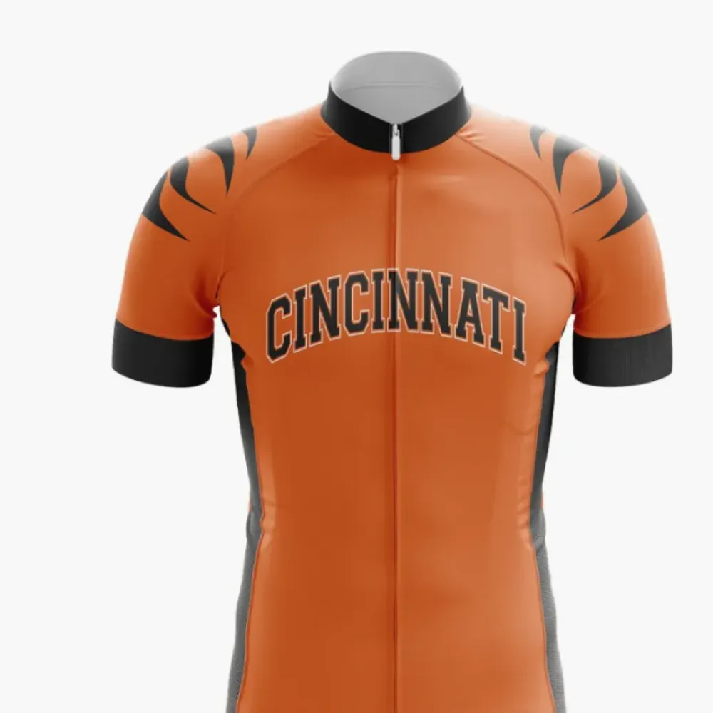 Cincinnati Football Cycling Jersey - Short Sleeve/Black/Orange