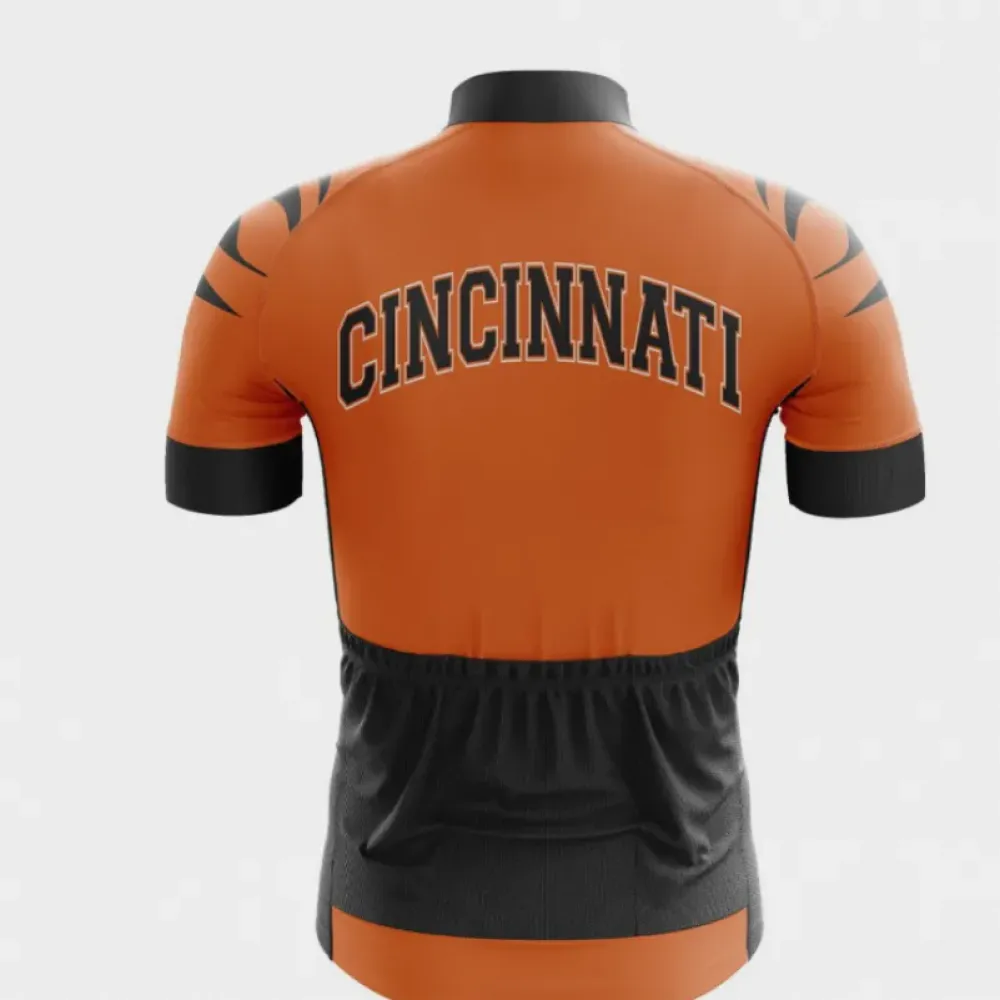 Cincinnati Football Cycling Jersey - Short Sleeve/Black/Orange