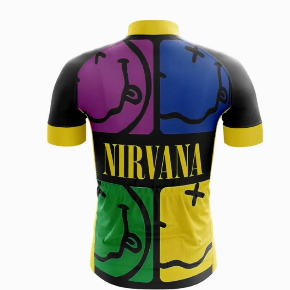 Nirvana Cycling Jersey - Short Sleeve / Black/Purple/Blue