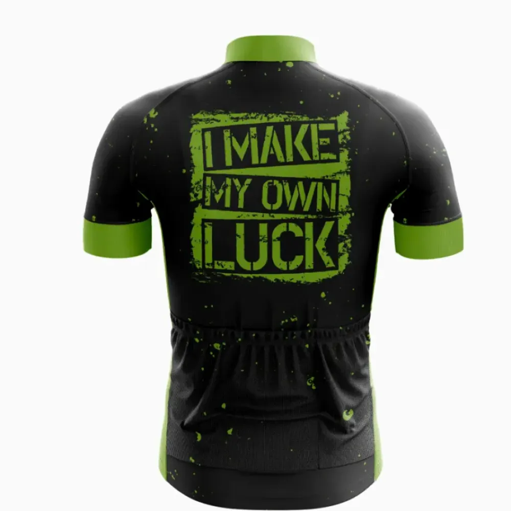I Make My Own Luck Cycling Jersey Black/Green