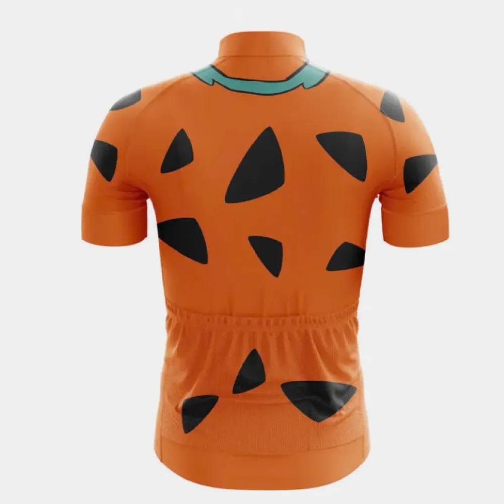 Flintstones Cycling Jersey - Orange/Turquoise/Black