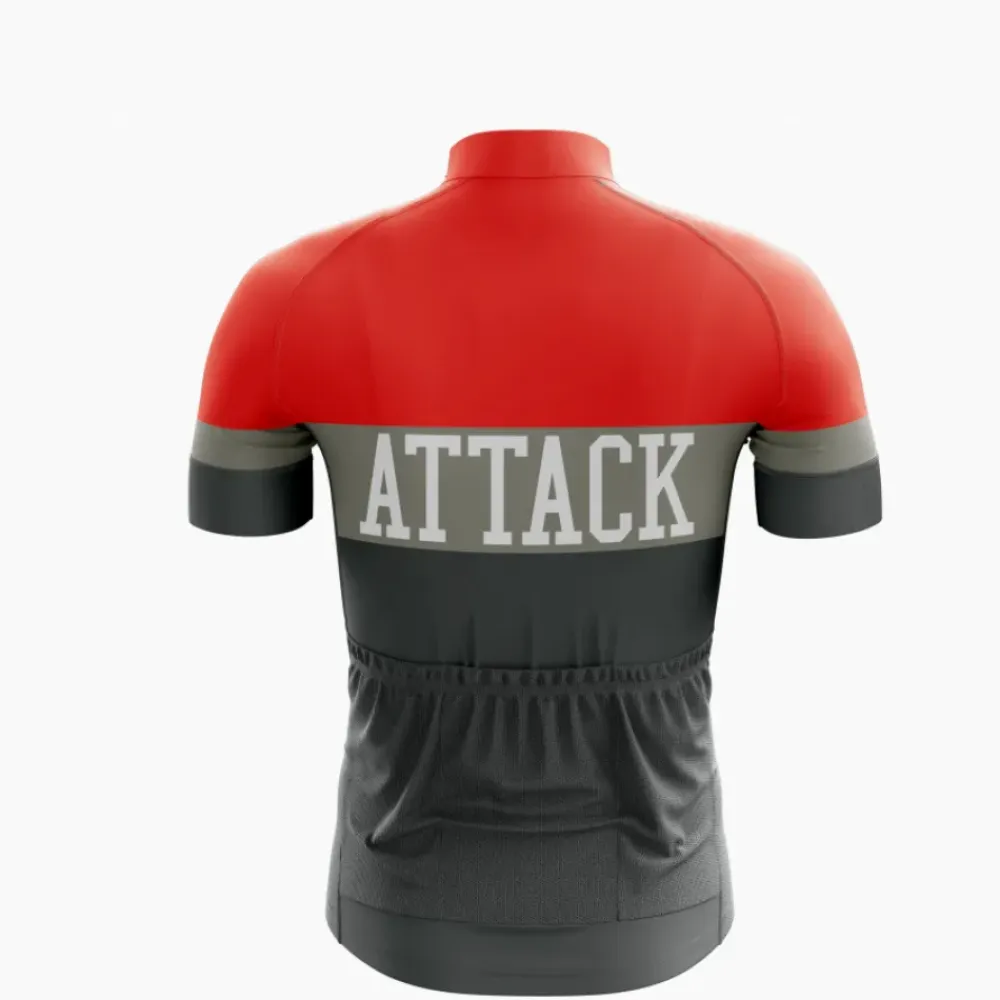 Attack Cycling Jersey - Aggressive Red/Gray