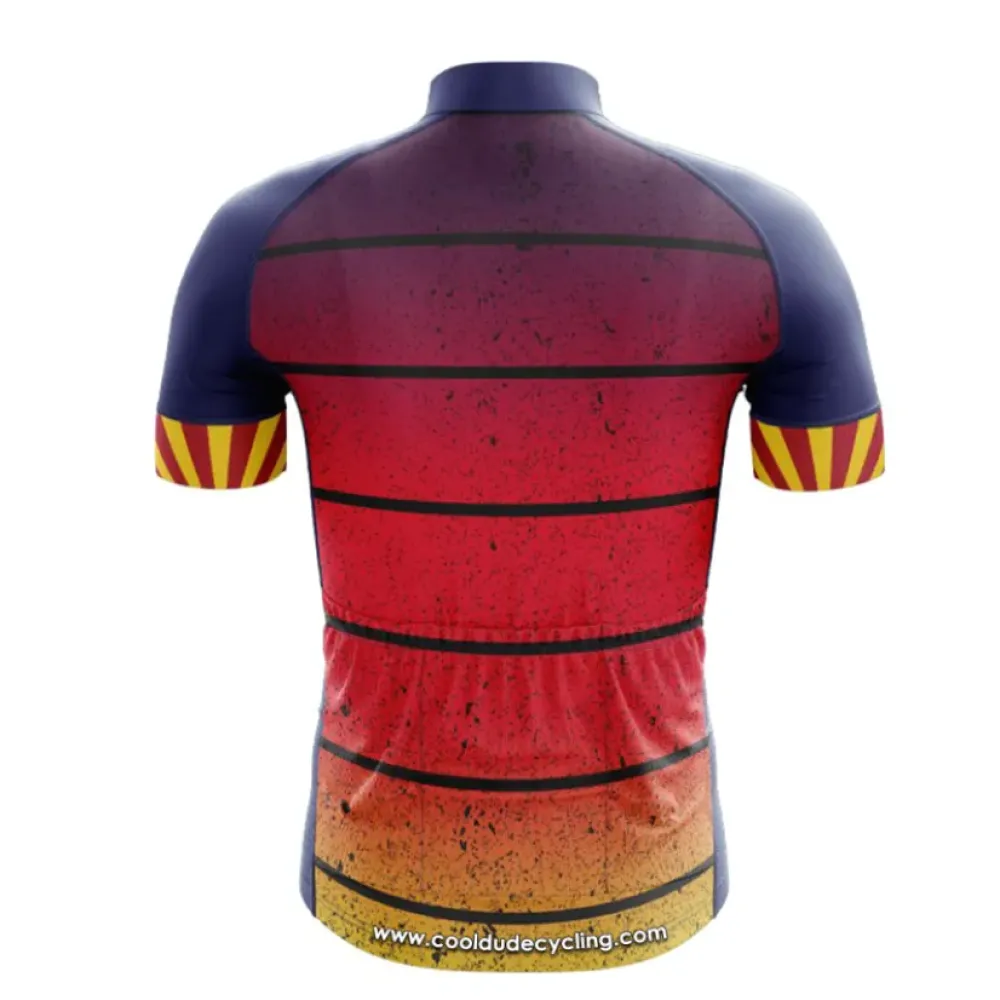 Arizona State Cycling Jersey - Bold Geometric Design/Red/Yellow/Navy