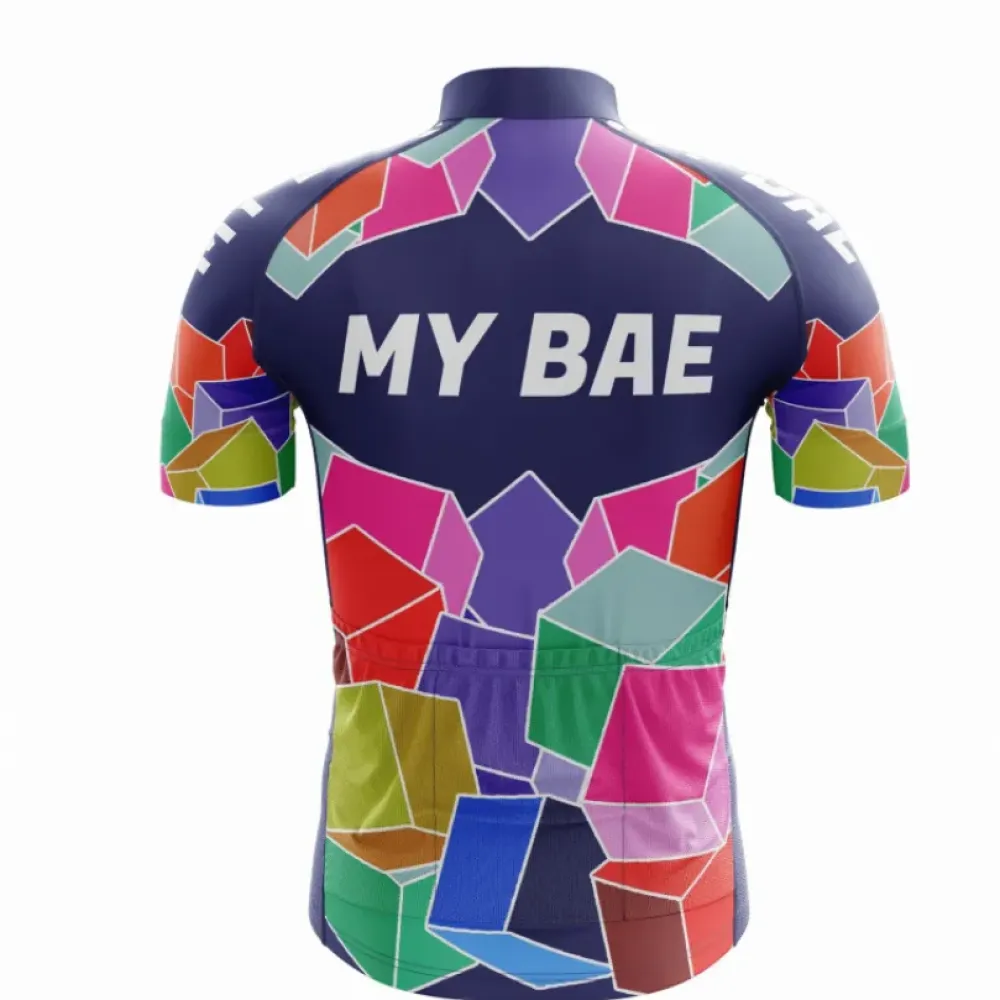 My Bae Retro Cycling Jersey/Purple/Green/Red