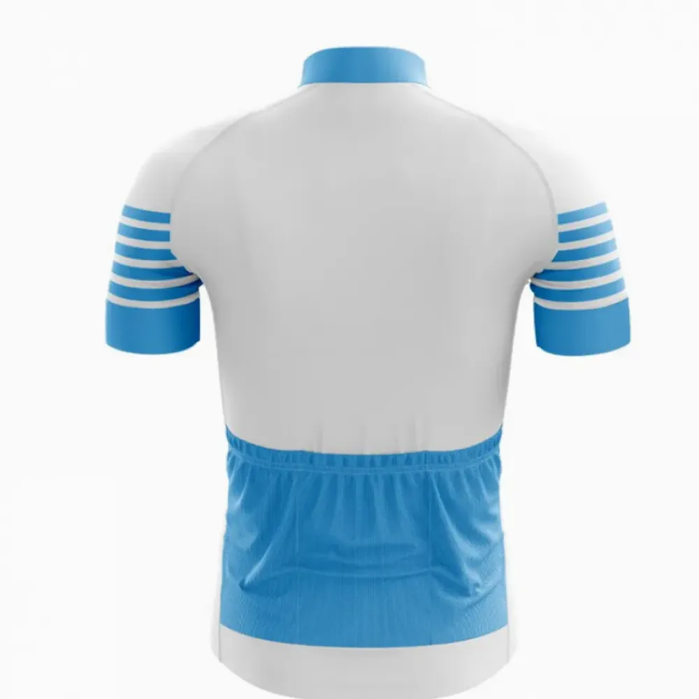 Marseille Cycling Jersey Cityscape White/Blue