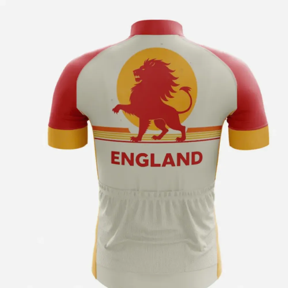England Lion Cycling Jersey - Short Sleeve/Red/Yellow