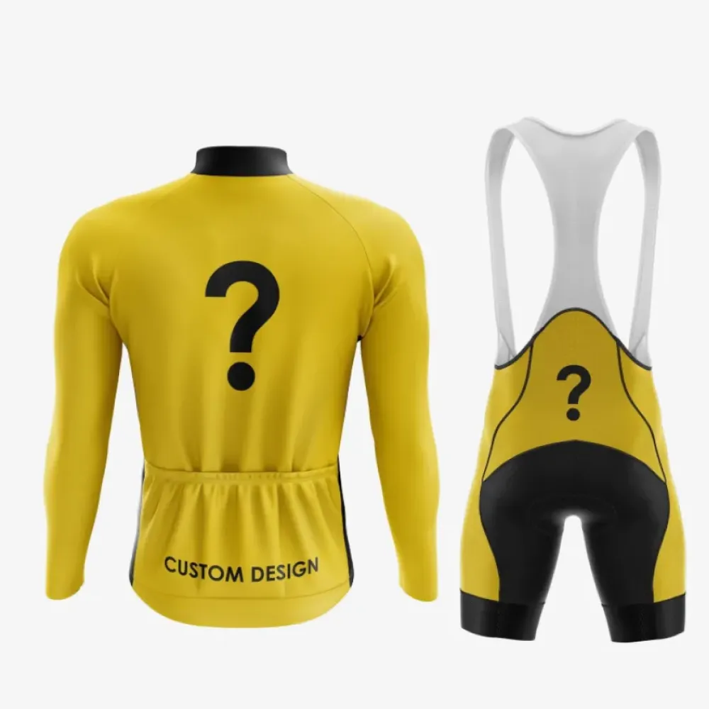 Custom Long Sleeve Cycling Jersey & Bib Shorts Kit Yellow/Black