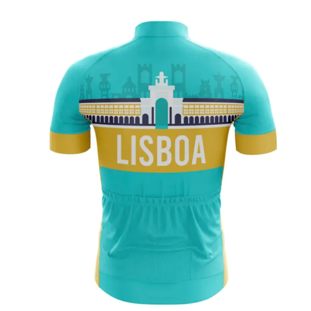 Lisboa Skyline Cycling Jersey - Teal/Gold/White
