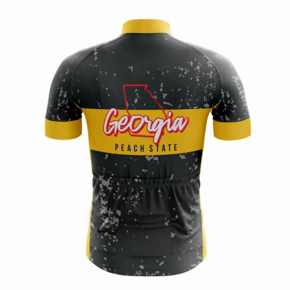 Georgia Peach State Cycling Jersey/Black/Yellow