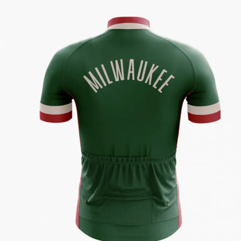 Milwaukee Basketball Men's Cycling Jersey/Green/Red