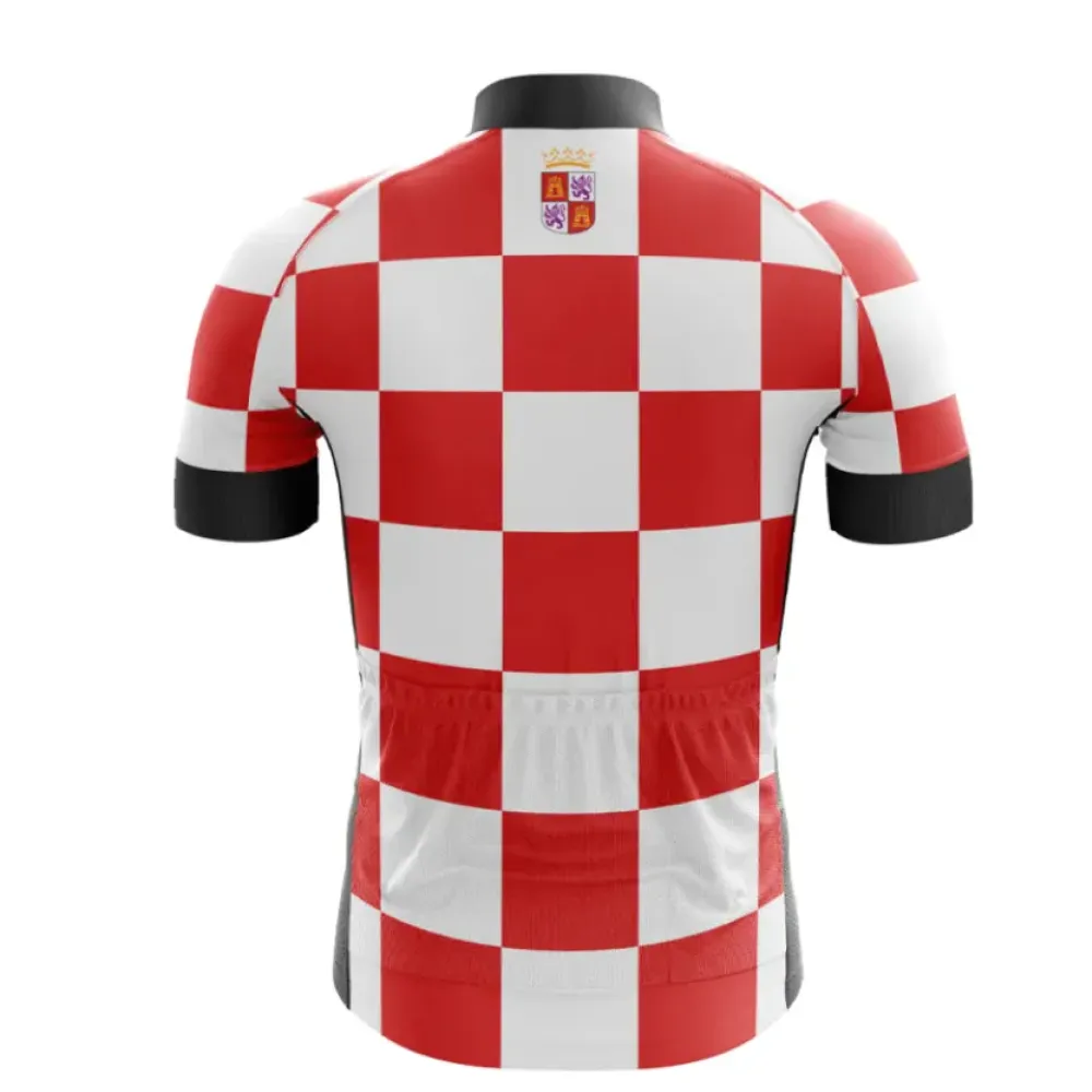 Castilla y León Checker Cycling Jersey Red/White