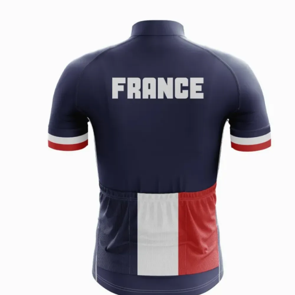 French Cycling Jersey Stylish National Team Design Navy/Red/White