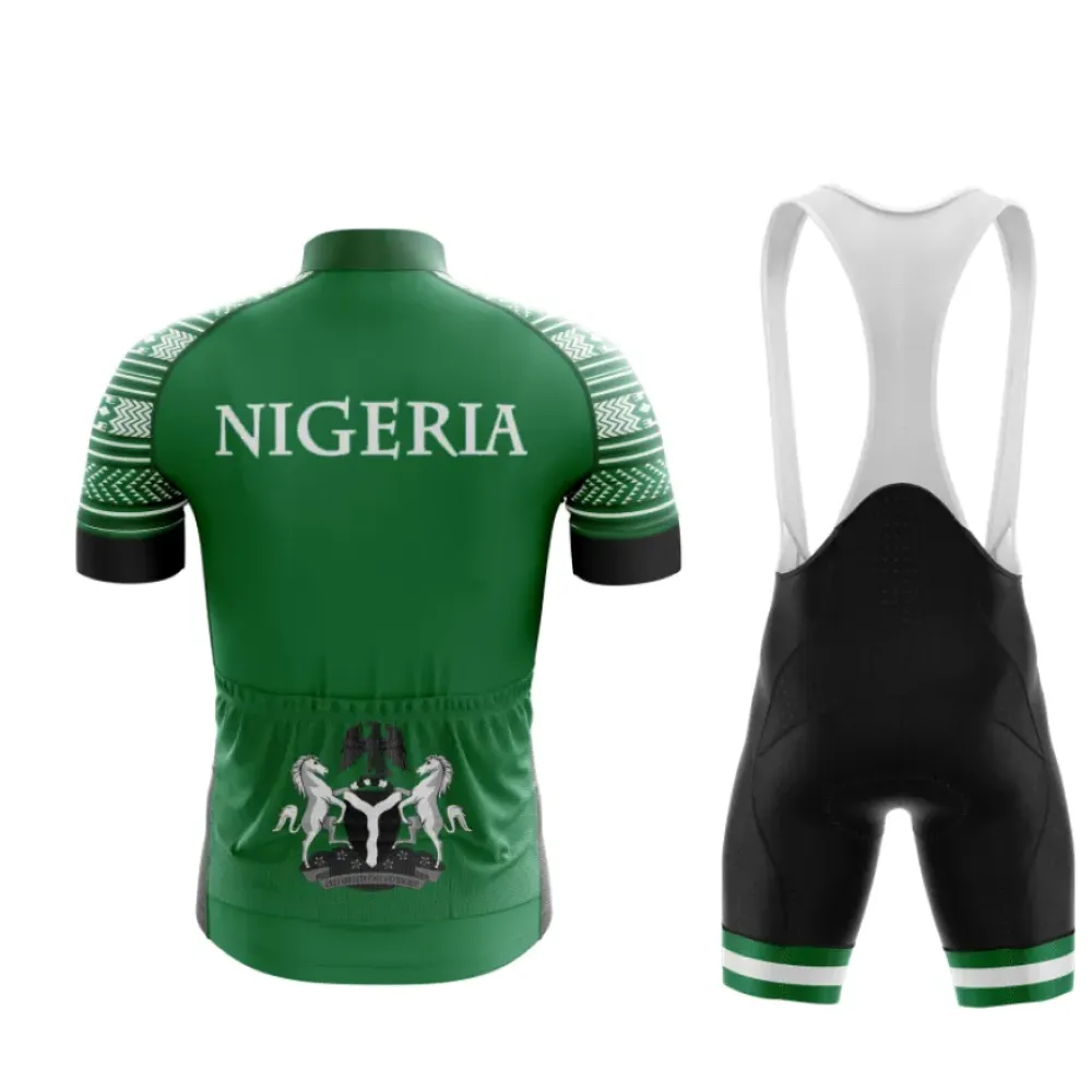 Nigeria Emblem Cycling Kit - Green/Black/White
