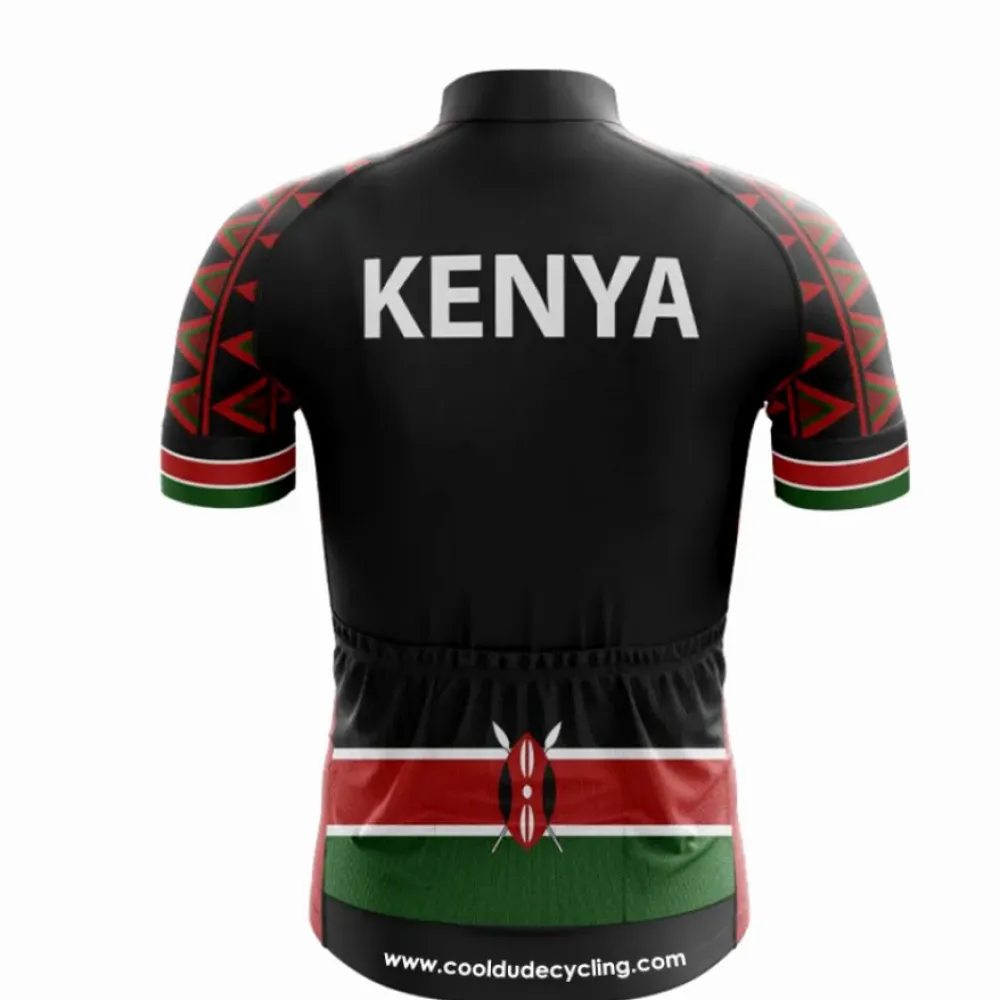 Kenya Cycling Jersey   Red/Black/Tribal/Lion