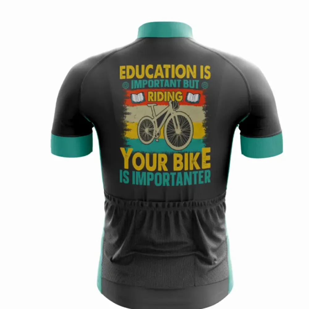 Cycling Is Importanter Men's Cycling Jersey/Black/Aqua