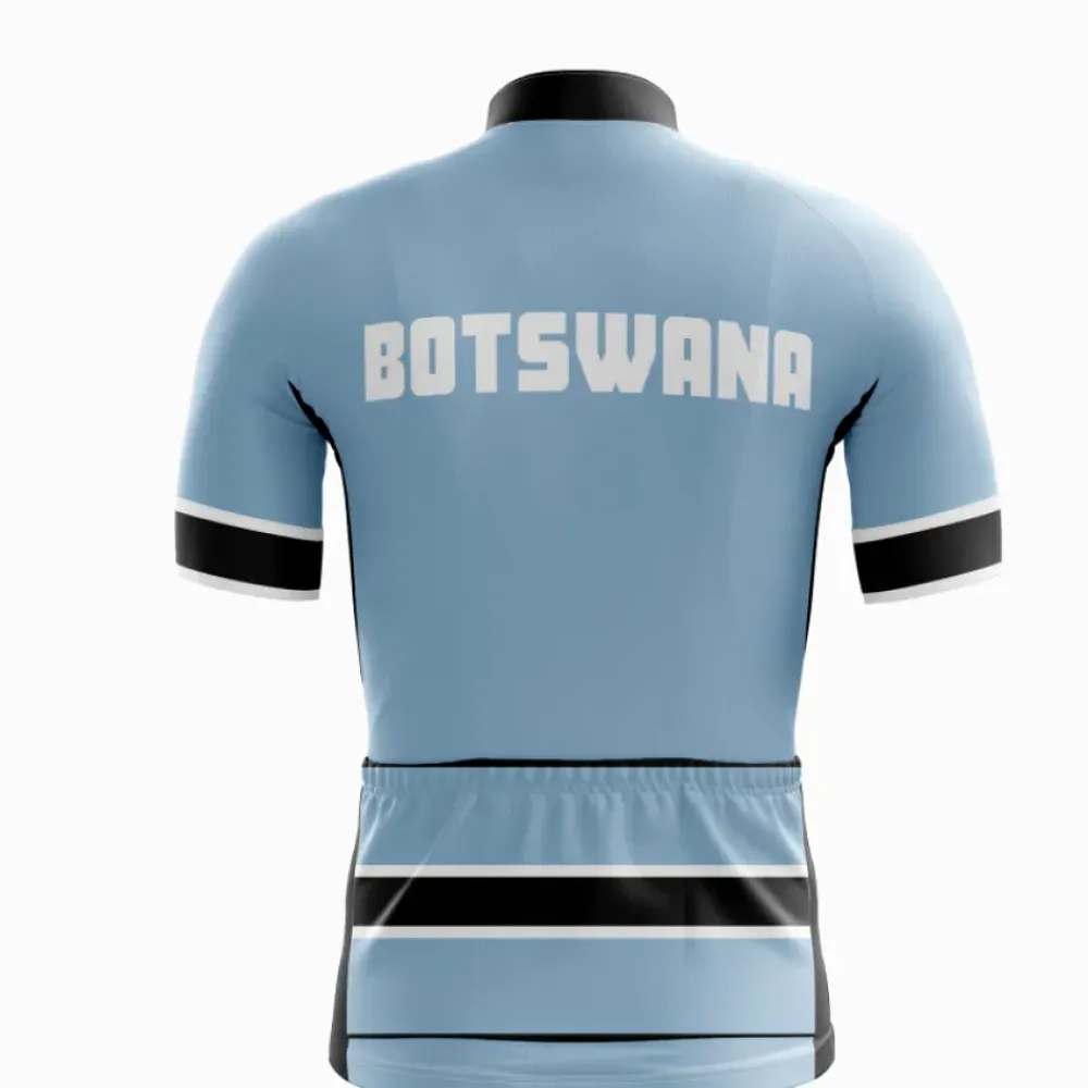Botswana Cycling Jersey Short Sleeve/Blue/Black