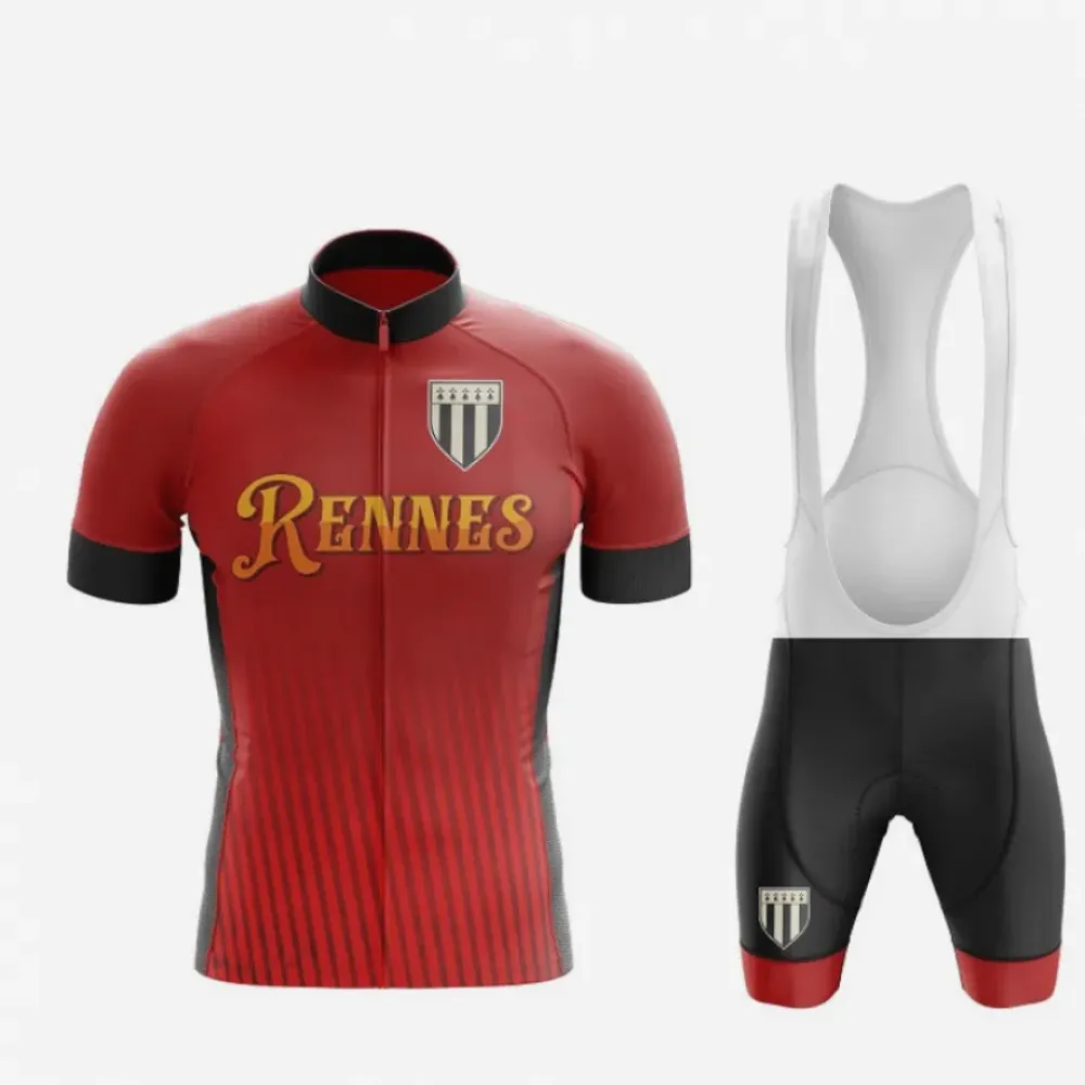 Rennes Cycling Jersey Short Sleeve/Red/Black
